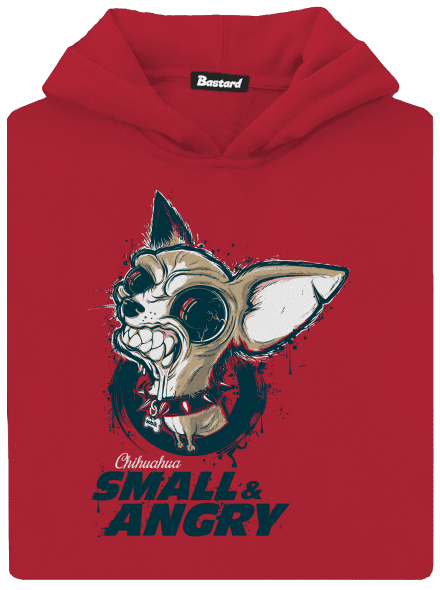 Čivava dětská mikina klokanka Fire Red