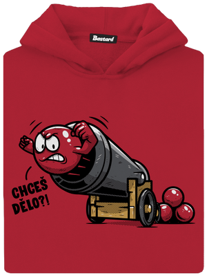 Chceš dělo? dětská mikina klokanka Fire Red