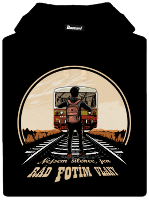 Fotím vlaky pánská mikina klokanka Black