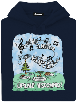 Sním o Vánocích pánská mikina klokanka Navy