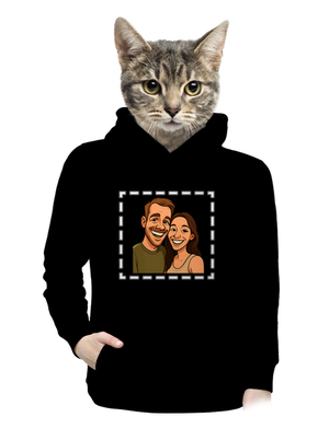 Karikatura z vlastní fotky dámská mikina klokanka Black