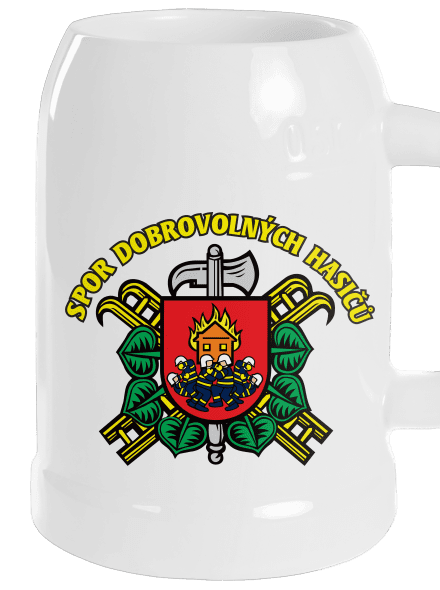Spor dobrovolných hasičů půllitr White