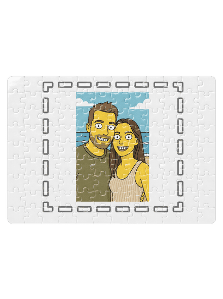 Simpsonovi z vlastní fotky puzzle White