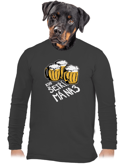 Kdo šetří, má na tři pánské dlouhý rukáv Dark Grey