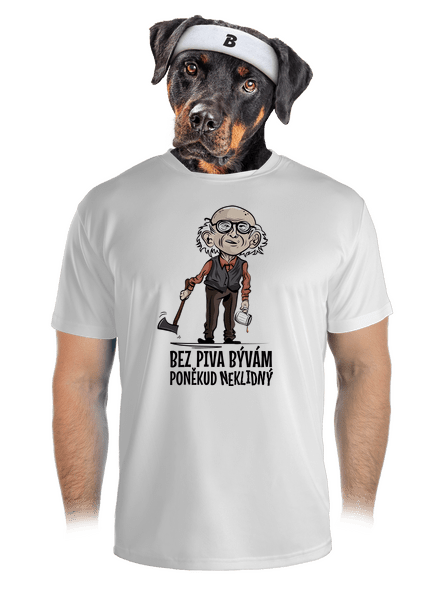 Neklidný bez piva pánské sportovní tričko White
