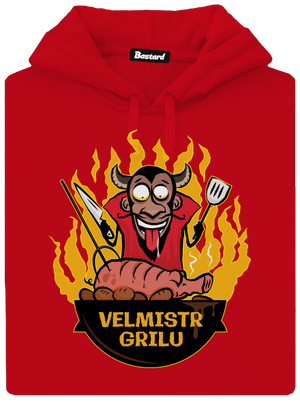 Velmistr grilu pánská mikina klokanka Red