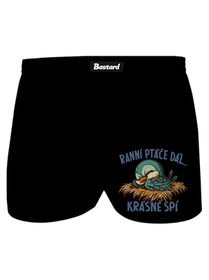 Ranní ptáče spí pánské trenky Black