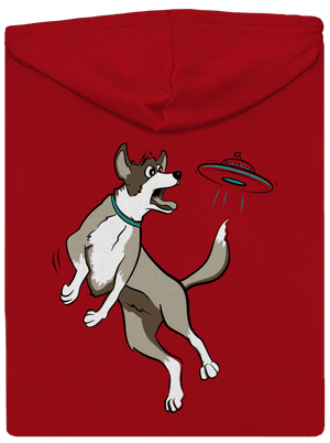 Létající talíř pánská mikina na zip Red