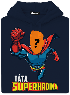 Táta superhrdina pánská mikina klokanka Navy