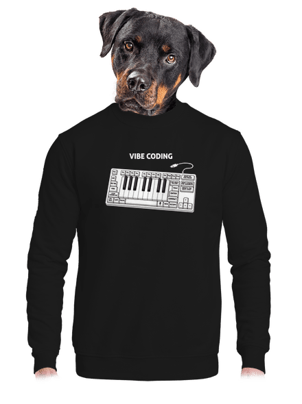 Vibe coding unisex mikina bez kapuce Black