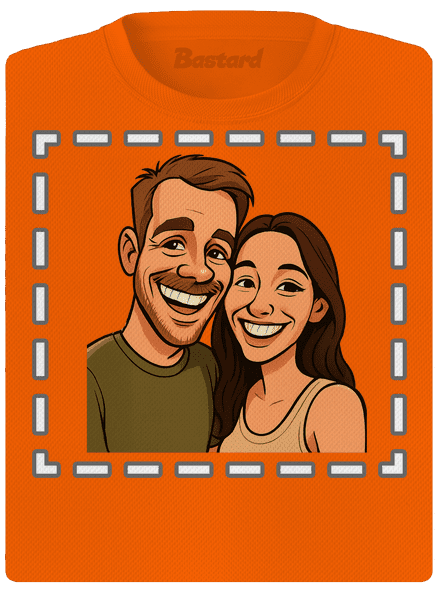 Karikatura z vlastní fotky dámské sportovní tričko Neon Orange