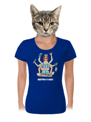 Sestra v akci dámské tričko Royal Blue Mal