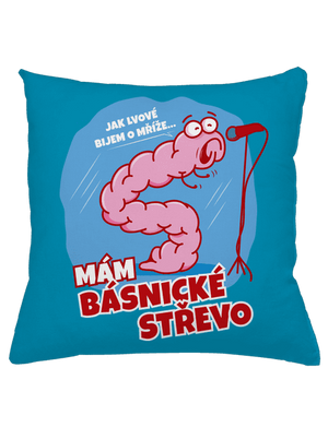 Básnické střevo polštář Blue Turquoise