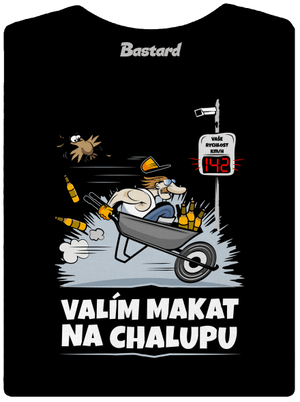 Valím na chalupu dámské tričko s lemem Black