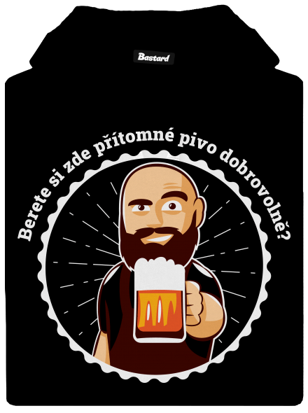 Pivo dobrovolně pánská mikina klokanka Black