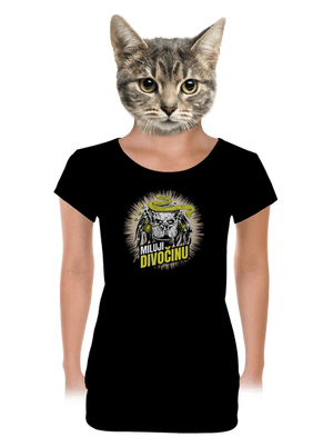 Miluji divočinu dámské tričko s lemem Black