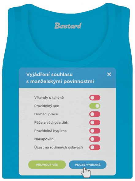 Manželské povinnosti dámské tílko klasické Blue Atol