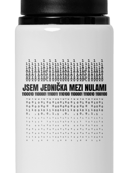 Jednička mezi nulami lahev na vodu White