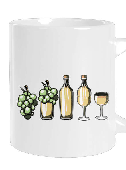 Evoluce bílého vína velký hrnek White