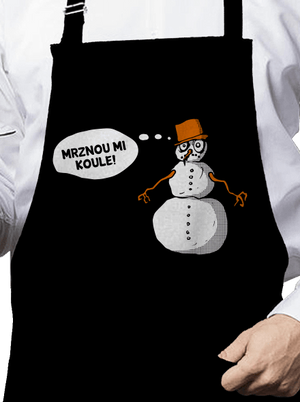 Mrznou mi koule zástěra Black