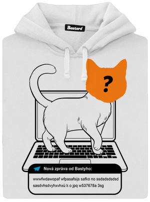 Kočka na klávesnici dámská mikina klokanka White