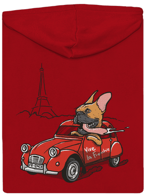 Francouzský buldoček pánská mikina na zip Red