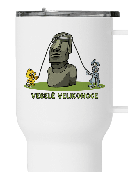 Velikonoční Moai termohrnek White