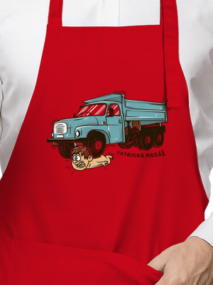 Tatrická masáž zástěra Red