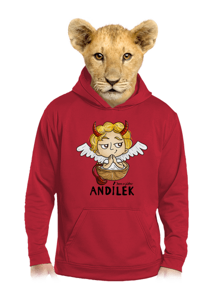 Andílek dětská mikina klokanka Fire Red