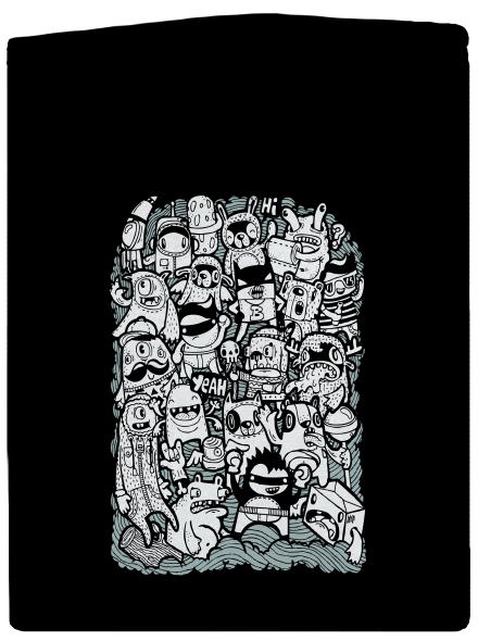Doodle dámská mikina na zip Black