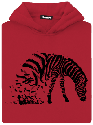 Zebrovaná láska dětská mikina klokanka Fire Red