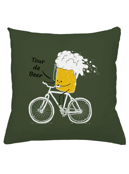 Tour de beer polštář Olive Green