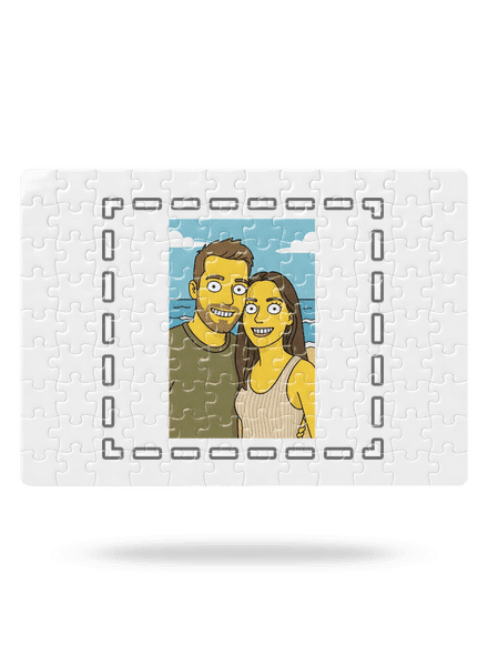 Simpsonovi z vlastní fotky puzzle White