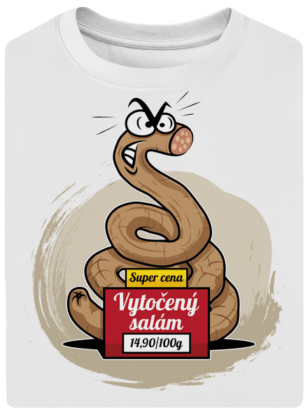 Vytočený salám unisex tričko oversized White