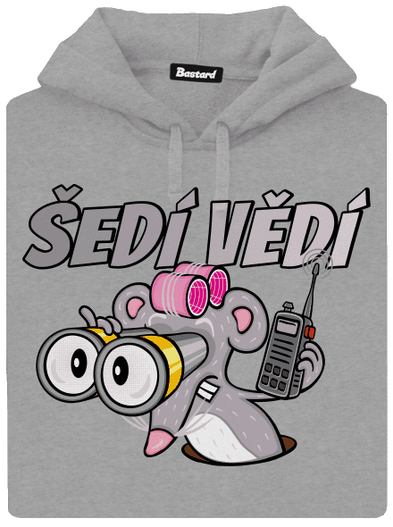 Šedí vědí - myš pánská mikina klokanka Light Melange