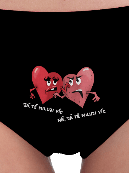 Srdíčka dámské kalhotky Black