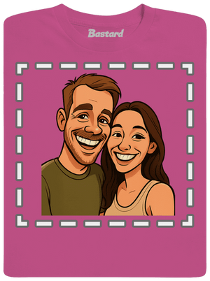 Karikatura z vlastní fotky dětské tričko Fuchsia