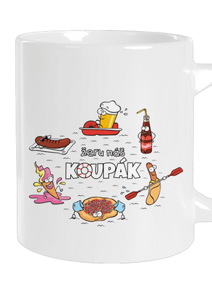 Český koupák velký hrnek White