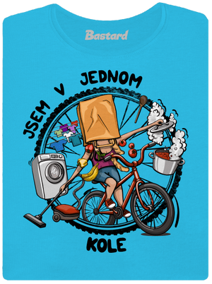 Jsem v jednom kole dámské tričko s lemem Blue Atol