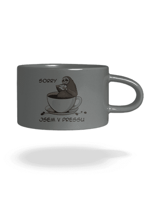 V pressu hrnek makronka Grey Macaron