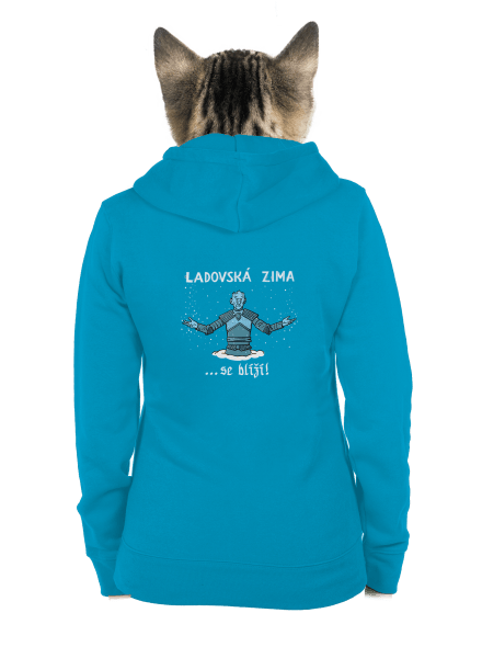 Ladovská zima se blíží dámská mikina na zip Blue Atol