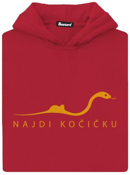 Najdi kočičku dětská mikina klokanka Fire Red