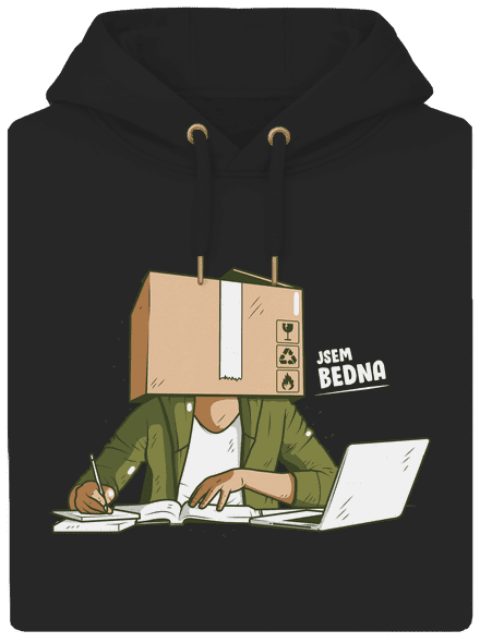 Jsem bedna unisex mikina premium Dark Black