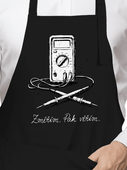 Změřím, pak věřím zástěra Black