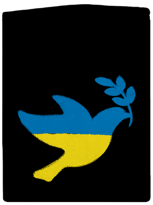 Ukrajina - Holubice obrys pánská mikina na zip Black