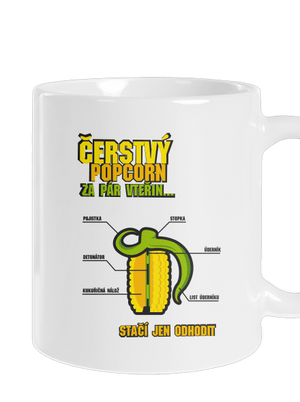 Čerstvý popcorn klasický hrnek White