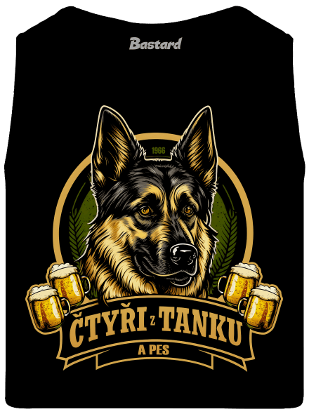 Čtyři z tanku a pes pánské tílko Black