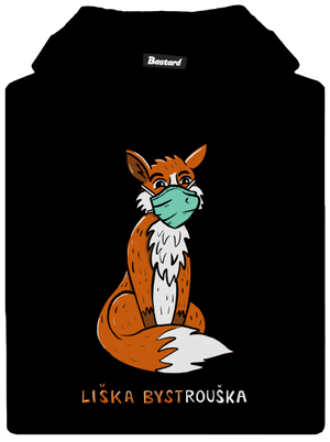 Liška Bystrouška dětská mikina klokanka Black