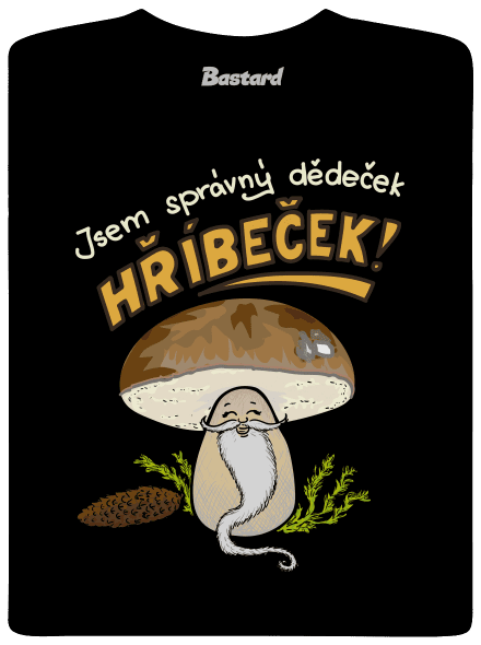 Babka a hříbeček pánské dlouhý rukáv Black