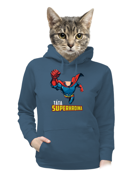 Táta superhrdina dámská mikina klokanka Denim